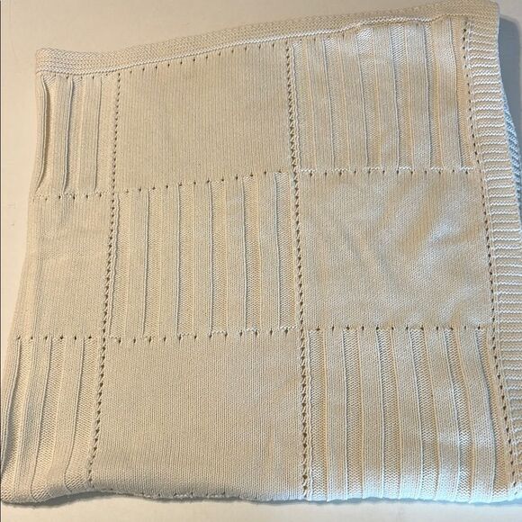 TL CARE Sweater Knit Blanket Organic Cotton Baby Stroller Nursing Cream Ivory - Picture 2 of 7